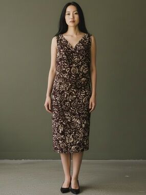 Ralph Lauren LRL Womens Tribal Sleeveless Faux Wrap Dress